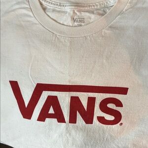 Vans Classic White Tee with Bold Red Logo
